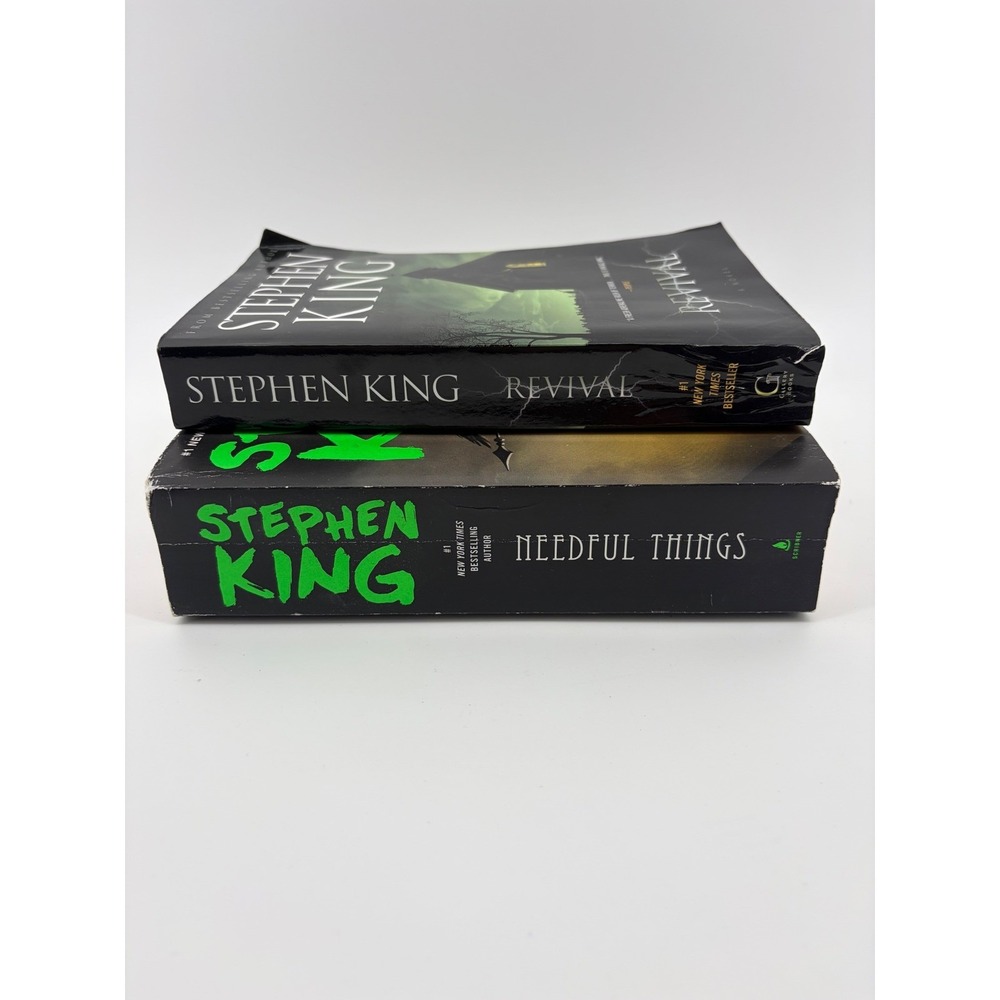 Stephen King Book Lot Needful Things Revival Paperback Horror Novels Black Green